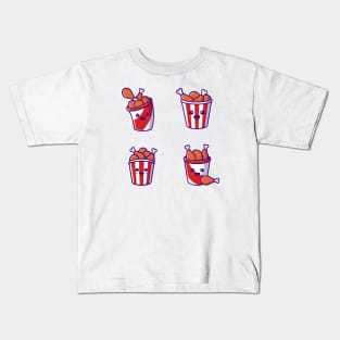 Cute Bucket Fried Chicken Collection Kids T-Shirt